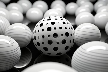 black and white balls, Generative AI