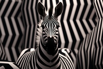 zebra on black, Generative AI