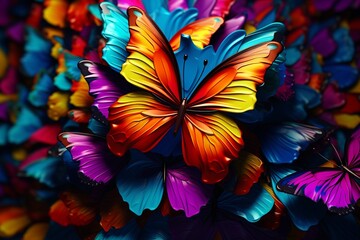 butterfly on black background, Generative AI