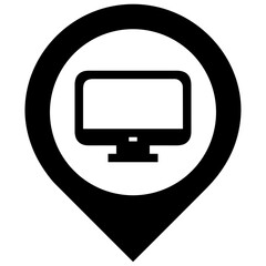 Computer technology icon symbol vector image. Illustration of the dekstop monitor display design image