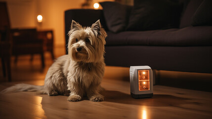 Yorkshire terrier on the couch