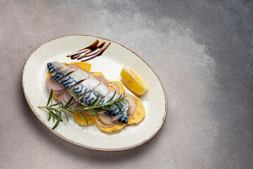 delicious herring in a restaurant