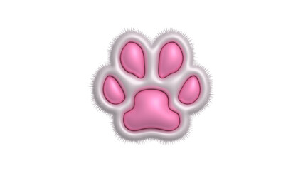 Pet paw print, 3d rendering