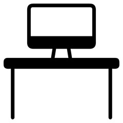 Computer technology icon symbol vector image. Illustration of the dekstop monitor display design image