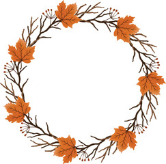 maple wreath illustration