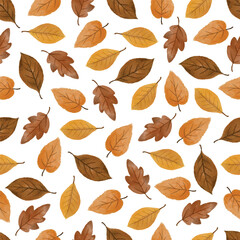 seamless pattern of autumn leaves