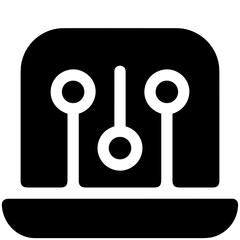 Computer technology icon symbol vector image. Illustration of the dekstop monitor display design image