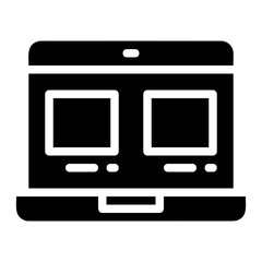 Computer technology icon symbol vector image. Illustration of the dekstop monitor display design image