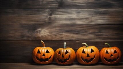 halloween pumpkin on wooden background