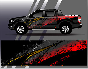 Car wrap design vector.Graphic abstract stripe racing background designs for vehicle, rally, race, adventure and car racing livery