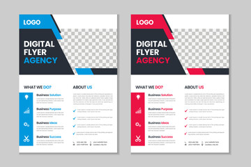 A4 flyer template design, business brochure, annual report, company profile template design