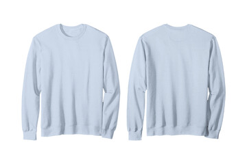 Baby Blue Sweatshirt Front and Back View - obrazy, fototapety, plakaty