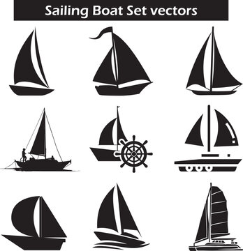 Sailing Boat Set vectors
