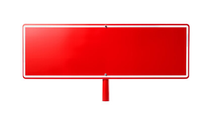 red blank sign isolated on transparent background cutout