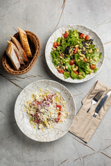 delicious salad in the restaurant