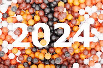 Calendar header number 2024 on colorful  background. Happy new year 2024 colorful background.