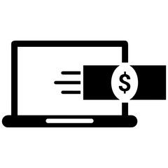 Computer technology icon symbol vector image. Illustration of the dekstop monitor display design image