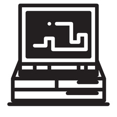 Computer technology icon symbol vector image. Illustration of the dekstop monitor display design image