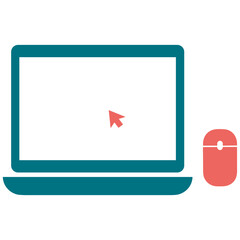 Computer technology icon symbol vector image. Illustration of the dekstop monitor display design image