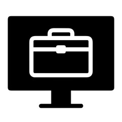 Computer technology icon symbol vector image. Illustration of the dekstop monitor display design image