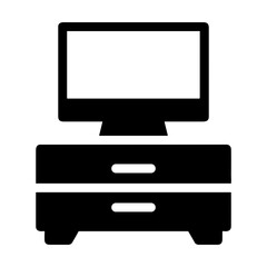 Computer technology icon symbol vector image. Illustration of the dekstop monitor display design image