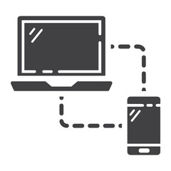 Computer technology icon symbol vector image. Illustration of the dekstop monitor display design image
