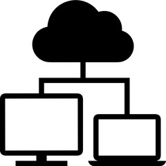 Computer technology icon symbol vector image. Illustration of the dekstop monitor display design image