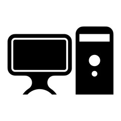 Naklejka premium Computer technology icon symbol vector image. Illustration of the dekstop monitor display design image