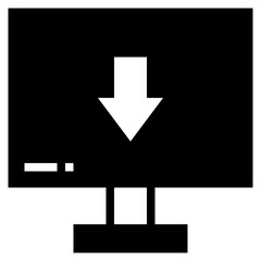 Computer technology icon symbol vector image. Illustration of the dekstop monitor display design image