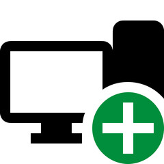 Computer technology icon symbol vector image. Illustration of the dekstop monitor display design image
