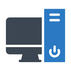 Computer technology icon symbol vector image. Illustration of the dekstop monitor display design image