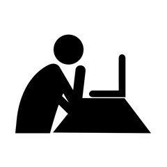 Computer technology icon symbol vector image. Illustration of the dekstop monitor display design image