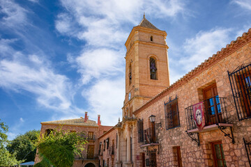 Fototapeta na wymiar Main facade of the Sanctuary of La Santa in Totana, Region of Murcia, Spain in daylight