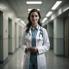 female doctor standing in hospital