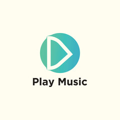 Play logo design with unique concept for industri recording