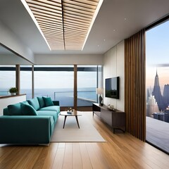 Fototapeta na wymiar modern interior design of bedroom living room