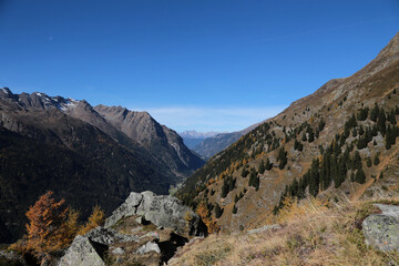 Alpen Landschaft im Pitztal, Pitztaler Alpen, Österreich im Herbst