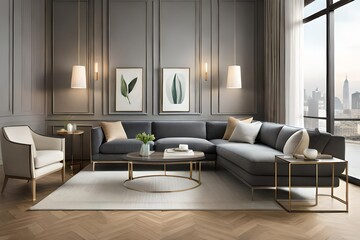 Fototapeta na wymiar stylish modern living room,