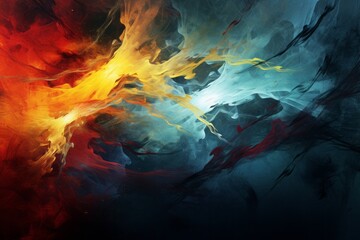 A vivid amalgamation of colors forms an abstract wallpaper, bursting with energy, creativity, and a playful dance of hues, perfect for adding dynamic flair to any space.