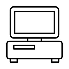 Computer technology icon symbol vector image. Illustration of the dekstop monitor display design image