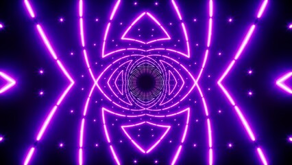 Glowing purple light symmetrical abstract pattern