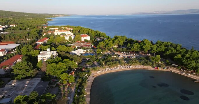 Aerial photo of Supetar town on Brac Island, Croatia
