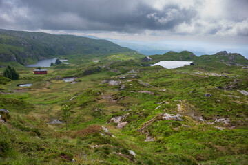 Fototapeta na wymiar The top of Ulriken mountain near the town of Bergen, Norway