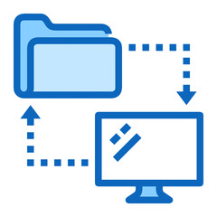 Computer technology icon symbol vector image. Illustration of the dekstop monitor display design image