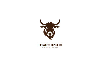 Bull Cattle Cow Head Logo Design icon template design