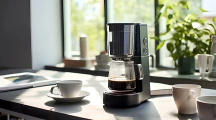 Foto op Plexiglas Coffee machine at home on the kitchen table. © Vadim