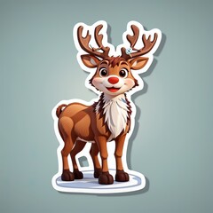 Free Crafting Christmas Magic 3D sticker template with Rudolph reindeer Generative AI