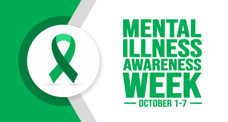 October is Mental Illness Awareness Week background template. Holiday concept. background, banner, placard, card, and poster design template with text inscription and standard color.
