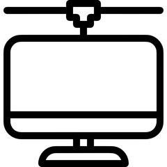 Computer technology icon symbol vector image. Illustration of the dekstop monitor display design image