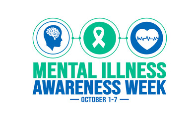 October is Mental Illness Awareness Week background template. Holiday concept. background, banner, placard, card, and poster design template with text inscription and standard color.